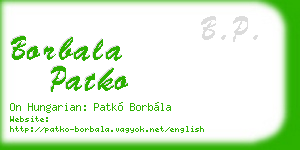 borbala patko business card