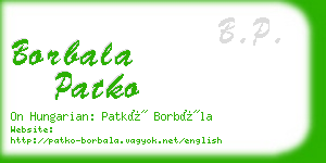 borbala patko business card